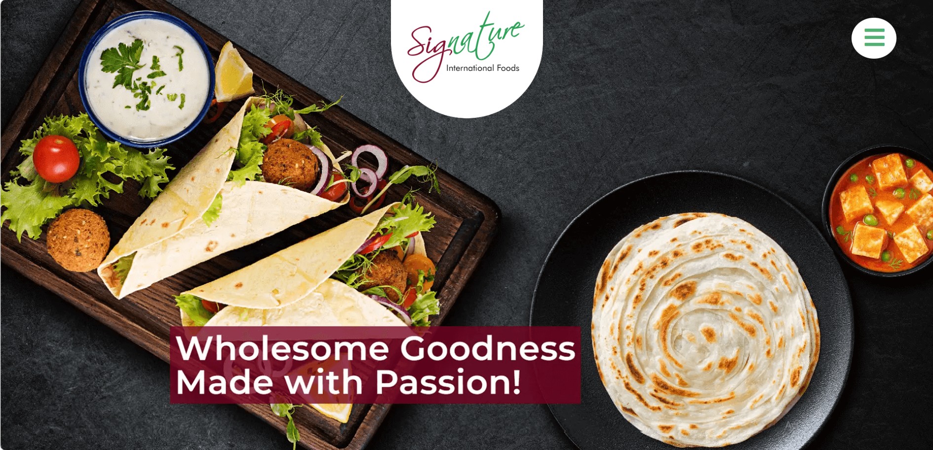 Signature Foods website screenshot
